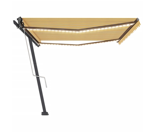 Toldo automático LED sensor de viento amarillo blanco 500x350cm