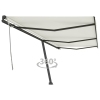 Toldo de pie retráctil manual crema 600x350 cm