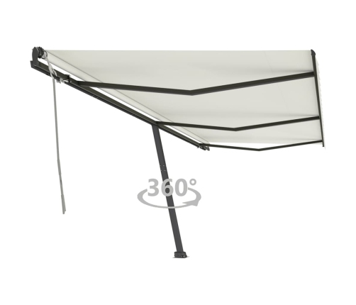 Toldo de pie retráctil manual crema 600x350 cm