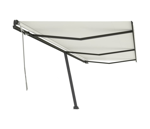 Toldo de pie retráctil manual crema 600x350 cm