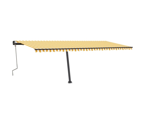 Toldo de pie retráctil manual amarillo y blanco 600x350 cm