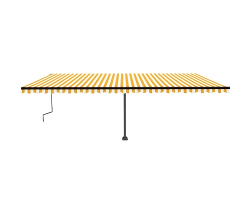 Toldo de pie retráctil manual amarillo y blanco 600x350 cm