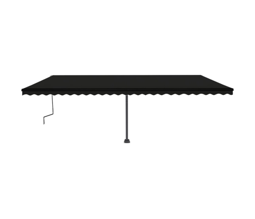 Toldo de pie retráctil manual gris antracita 600x350 cm