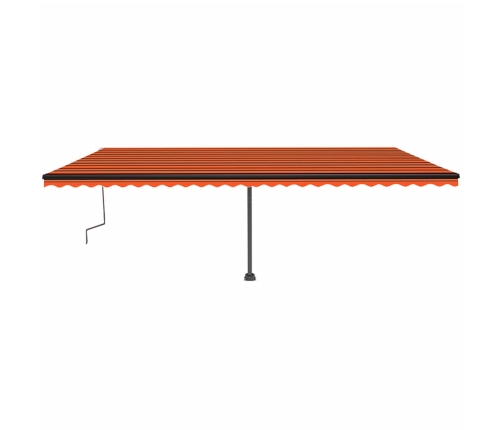 Toldo de pie retráctil manual naranja y marrón 600x350 cm