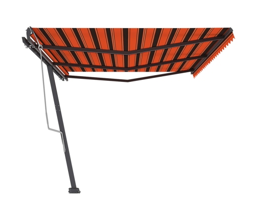 Toldo de pie retráctil manual naranja y marrón 600x350 cm