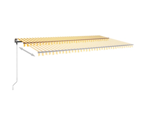 Toldo manual retráctil con luz LED amarillo y blanco 600x350 cm