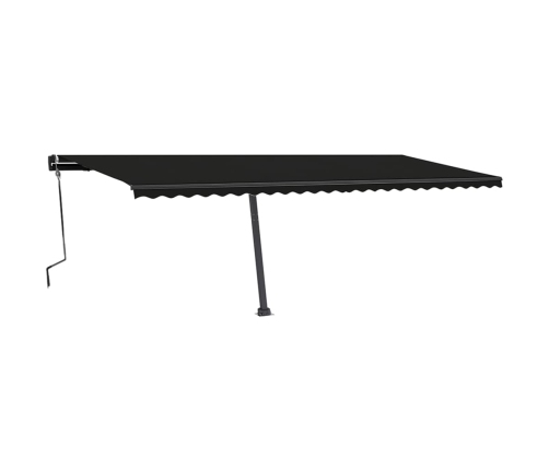 Toldo retráctil manual con luz LED gris antracita 600x350 cm