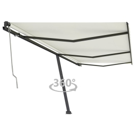 Toldo de pie automático crema 600x350 cm