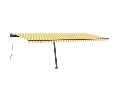 Toldo de pie automático amarillo y blanco 600x350 cm