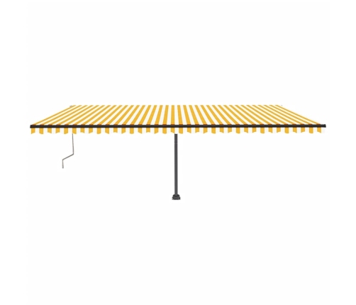 Toldo de pie automático amarillo y blanco 600x350 cm