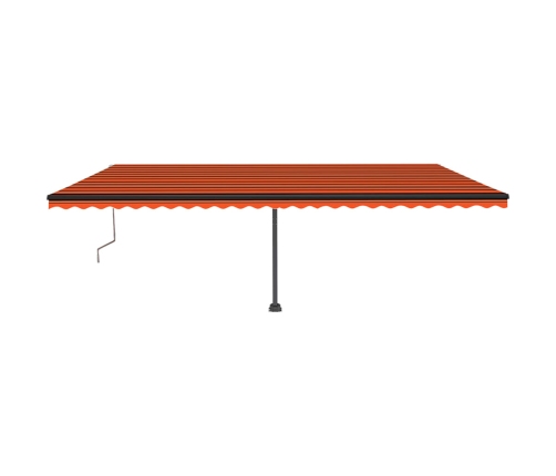 Toldo de pie automático naranja y marrón 600x350 cm