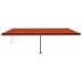 Toldo de pie automático naranja y marrón 600x350 cm