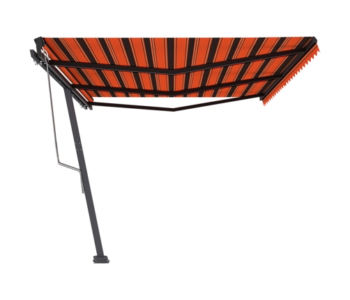 Toldo de pie automático naranja y marrón 600x350 cm