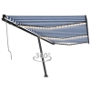 Toldo automático LED sensor de viento azul y blanco 600x350 cm