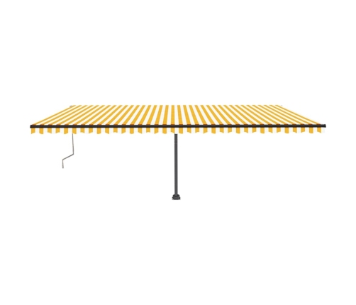 Toldo automático LED sensor de viento amarillo blanco 600x350cm