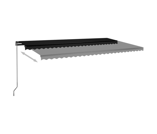 Toldo automático LED sensor de viento gris antracita 600x350 cm