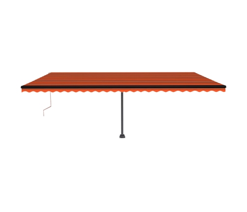 Toldo automático LED sensor de viento naranja marrón 600x350 cm