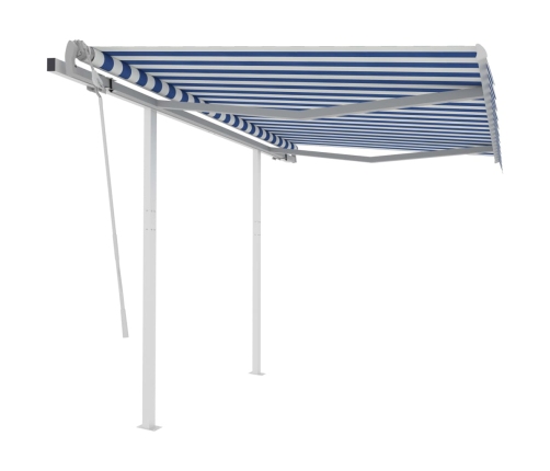 Toldo manual retráctil con LED azul y blanco 3x2,5 m