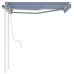 Toldo manual retráctil con LED azul y blanco 3x2,5 m