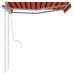 Toldo manual retráctil con postes naranja y marrón 3x2,5 m