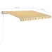 Toldo retráctil automático con postes amarillo y blanco 3x2,5 m