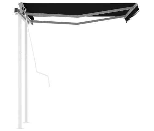 Toldo retráctil automático con postes gris antracita 3x2,5 m