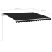 Toldo retráctil automático con postes gris antracita 3x2,5 m