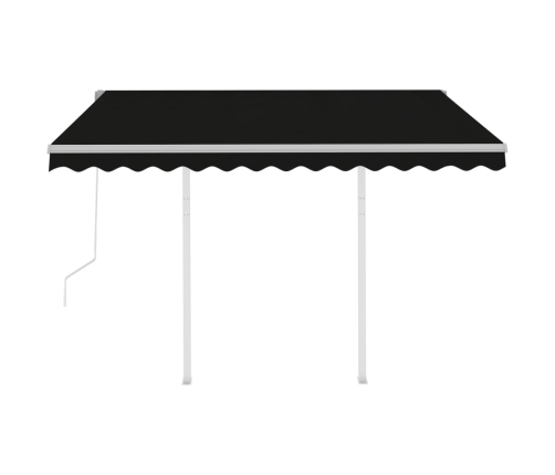 Toldo retráctil automático con postes gris antracita 3x2,5 m