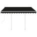 Toldo retráctil automático con postes gris antracita 3x2,5 m