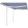 Toldo automático LED y sensor de viento azul y blanco 3x2,5 m