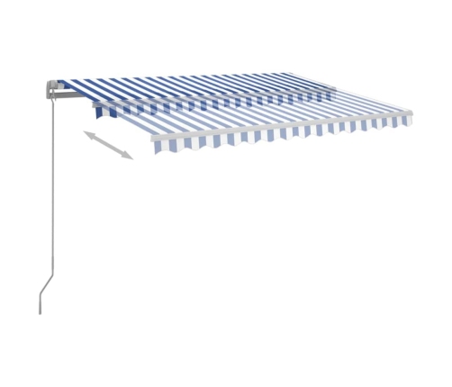 Toldo automático LED y sensor de viento azul y blanco 3x2,5 m