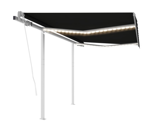 Toldo automático con LED y sensor de viento antracita 3x2,5 m