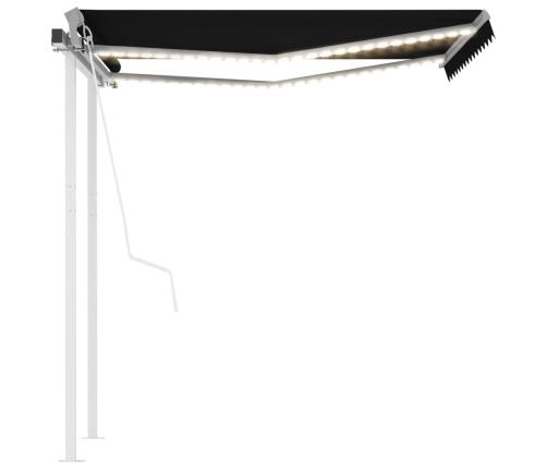 Toldo automático con LED y sensor de viento antracita 3x2,5 m