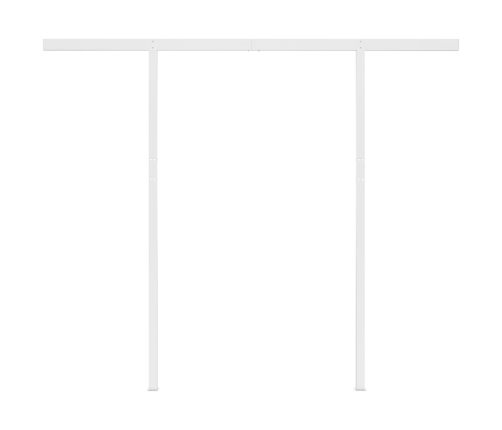 Toldo retráctil automático con postes azul y blanco 3,5x2,5 m