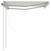 Toldo retráctil automático con postes crema 3,5x2,5 m
