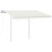 Toldo retráctil automático con postes crema 3,5x2,5 m