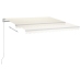 Toldo retráctil automático con postes crema 3,5x2,5 m