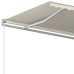 Toldo retráctil automático con postes crema 3,5x2,5 m