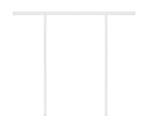 Toldo retráctil automático con postes crema 3,5x2,5 m