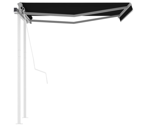 Toldo retráctil automático con postes gris antracita 3,5x2,5 m