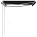 Toldo retráctil automático con postes gris antracita 3,5x2,5 m