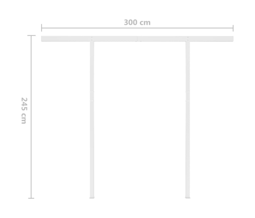 Toldo retráctil automático con postes gris antracita 3,5x2,5 m