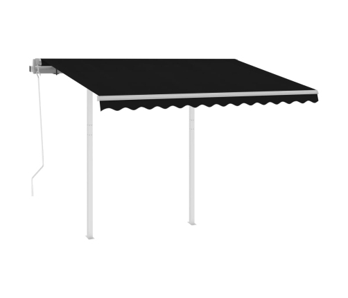 Toldo retráctil automático con postes gris antracita 3,5x2,5 m