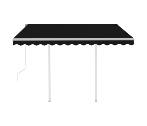 Toldo retráctil automático con postes gris antracita 3,5x2,5 m