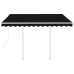 Toldo retráctil automático con postes gris antracita 3,5x2,5 m