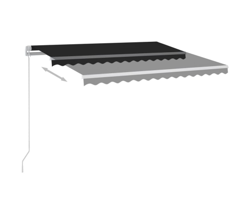 Toldo retráctil automático con postes gris antracita 3,5x2,5 m