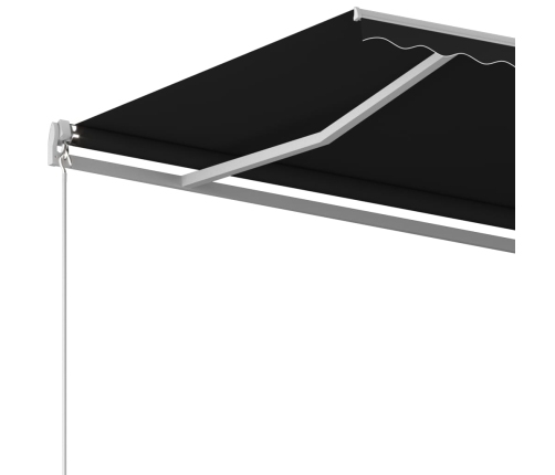 Toldo retráctil automático con postes gris antracita 3,5x2,5 m