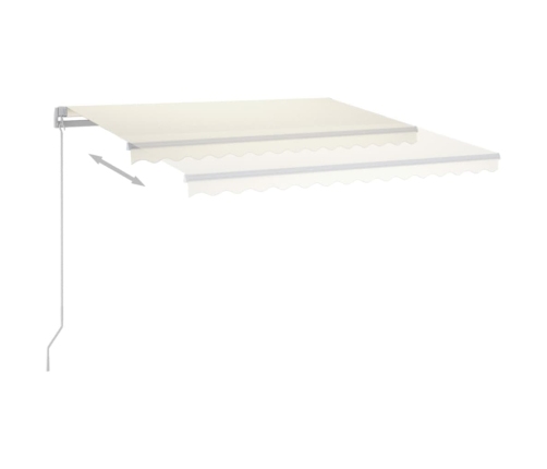 Toldo automático LED sensor de viento crema 3,5x2,5 m