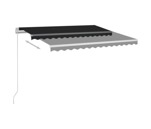 Toldo automático LED sensor de viento gris antracita 3,5x2,5 m