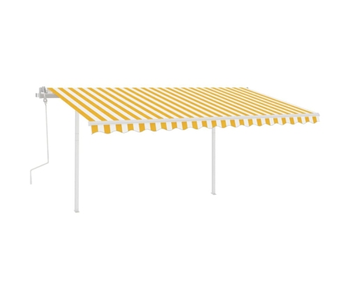 Toldo manual retráctil con LED amarillo y blanco 4x3 m